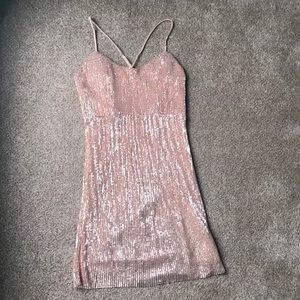 Rose Gold Champagne Sequin Dress